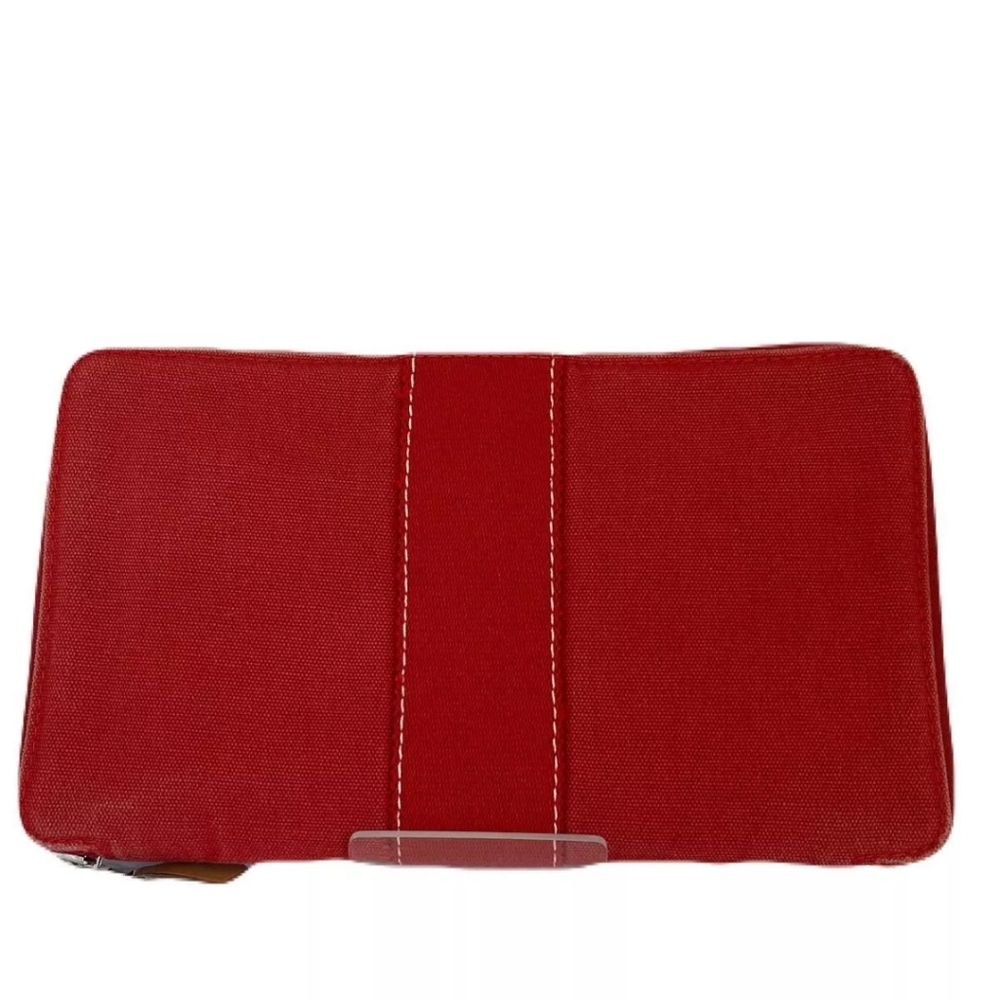 ⭐️COA⭐️ HERMÈS Deauville Perth Zip-Around Organizer Wallet Canvas GM💥Beauty